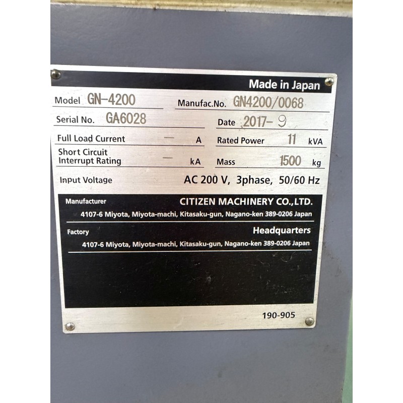 เครื่องกลึง CNC มือสอง Citizen Machinery รุ่น GN-4200 | 3R Eco Solution